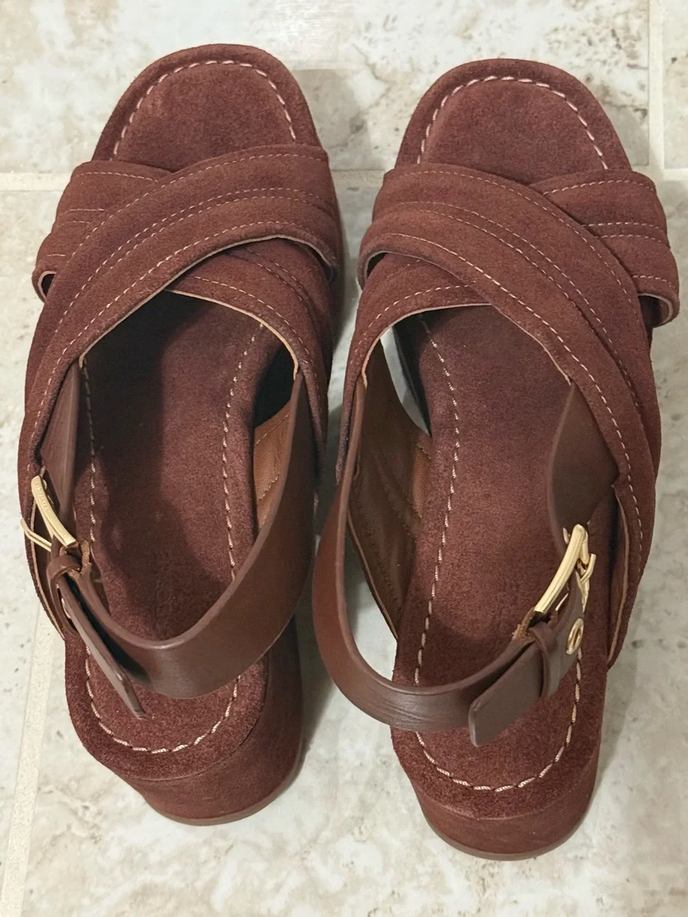Free People Women's Beach Party Platform Sandals In Cathay Spice Suede